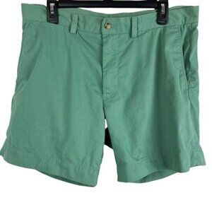 Polo Ralph Lauren Men Green Chino Flat-Front Shorts Size 34